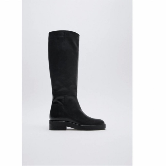 Zara low heeled leather boots - Picture 3 of 5